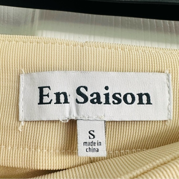 En Saison Pants Khaki Tan Neutral Straight Leg Academia Work Preppy Small - Picture 5 of 6